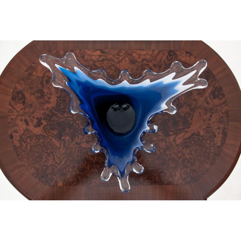 Water Shaped Decorative Bowl, Art Glass, Italy, 1970