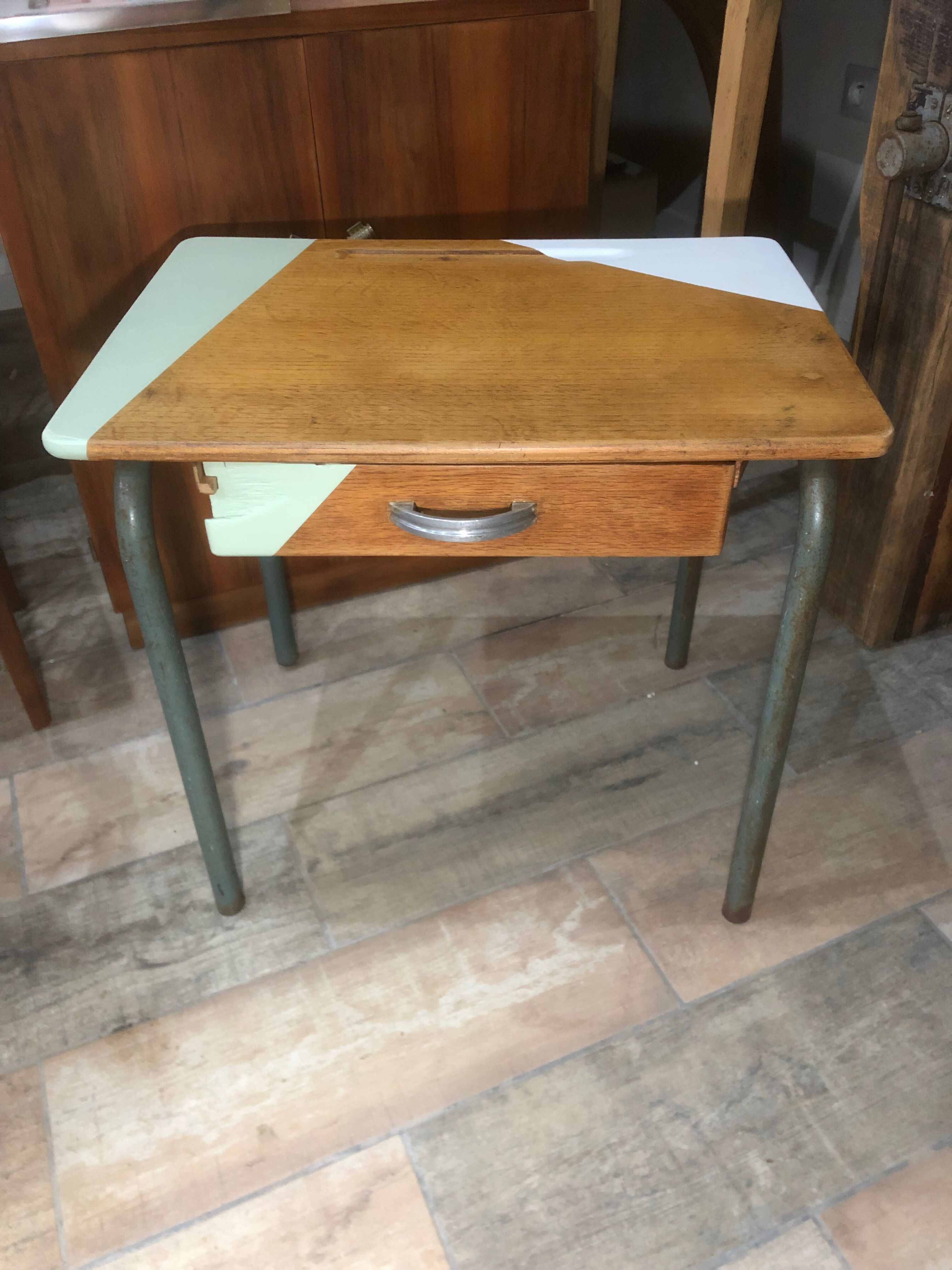 School desk and chair