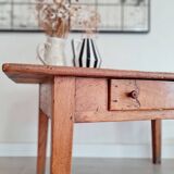 Low farm table with drawer
