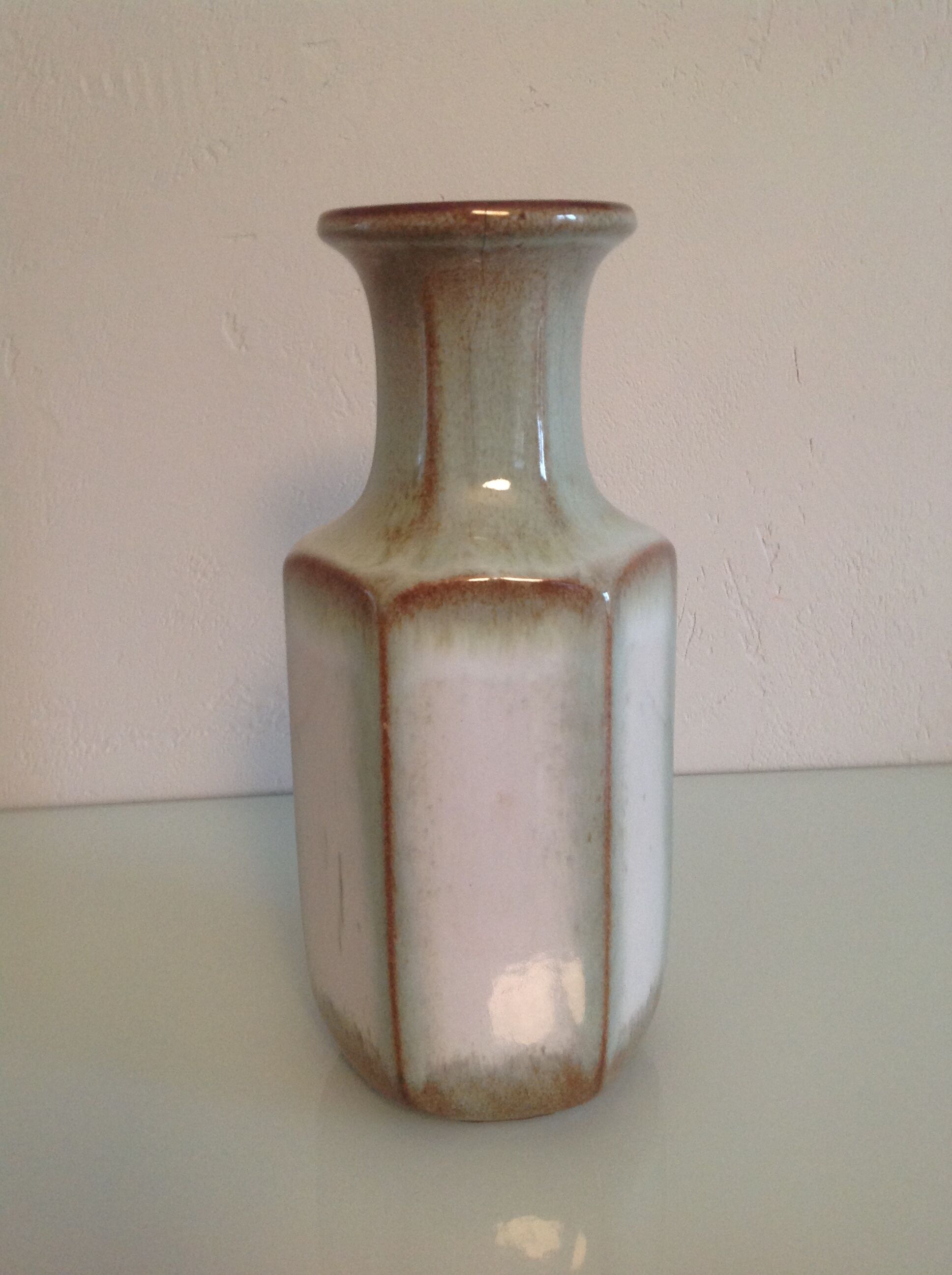 Hexagonal vase with handle vintage Fat Lava Scheurich