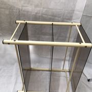 Beige metal console and smoked tempered glass Yves Boutboul