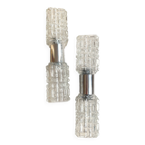 70s Faceted Crystal Pair of Sconces by Targetti Sankey