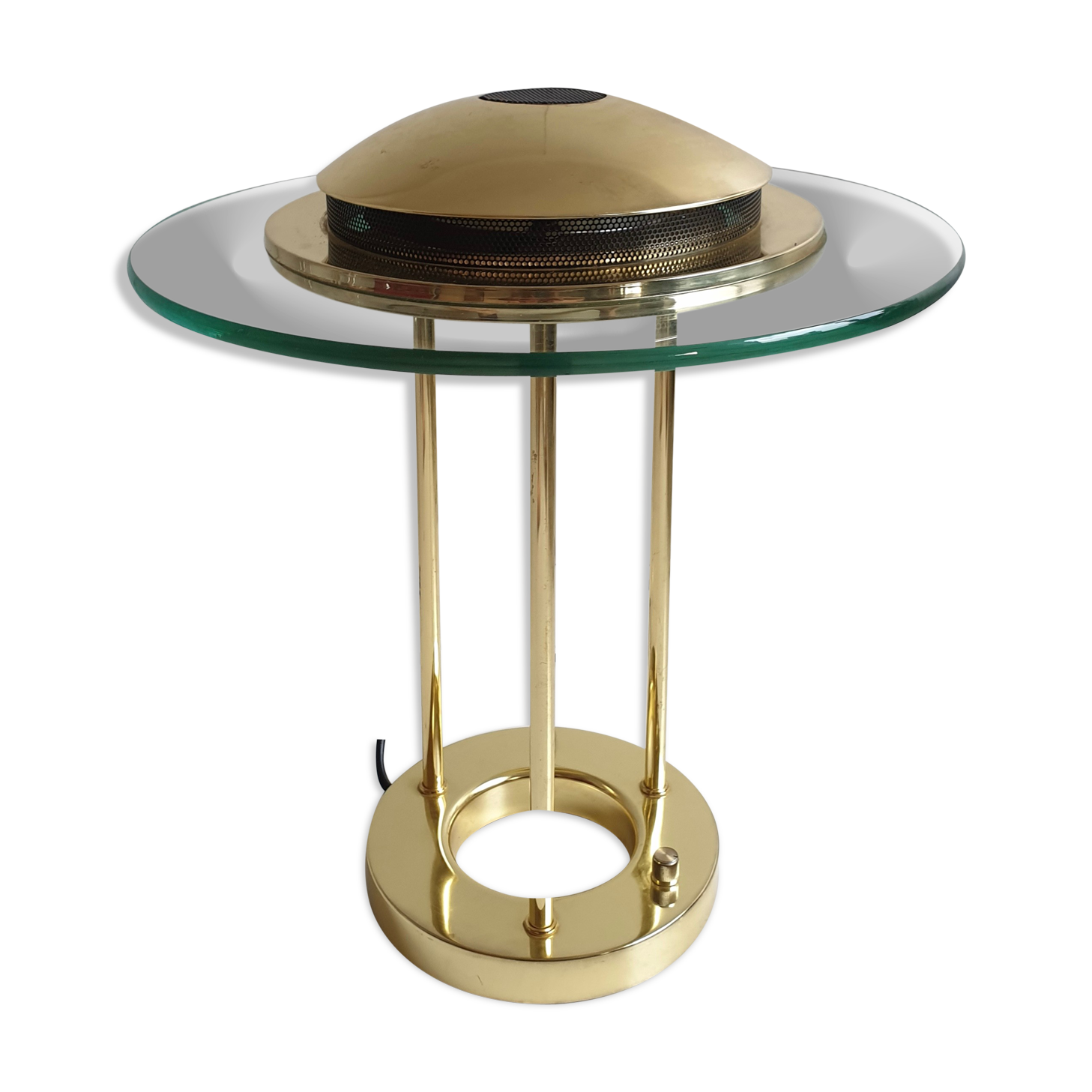 Vintage Brass 'Saturn' desk lamp by R. Sonneman for George Kovacs, c.1980