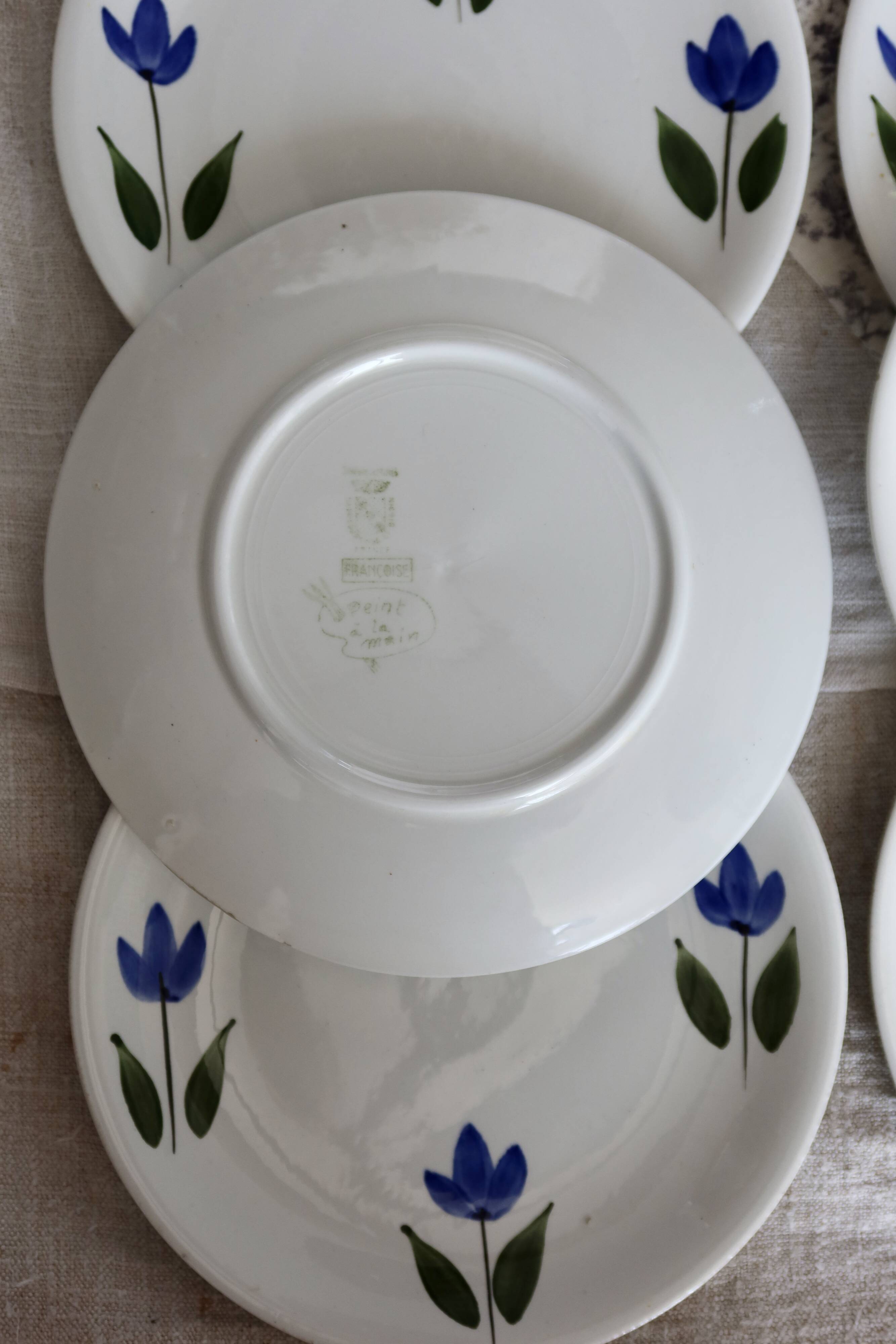 6 antique dessert plates, Françoise model – Sarreguemines Digoin