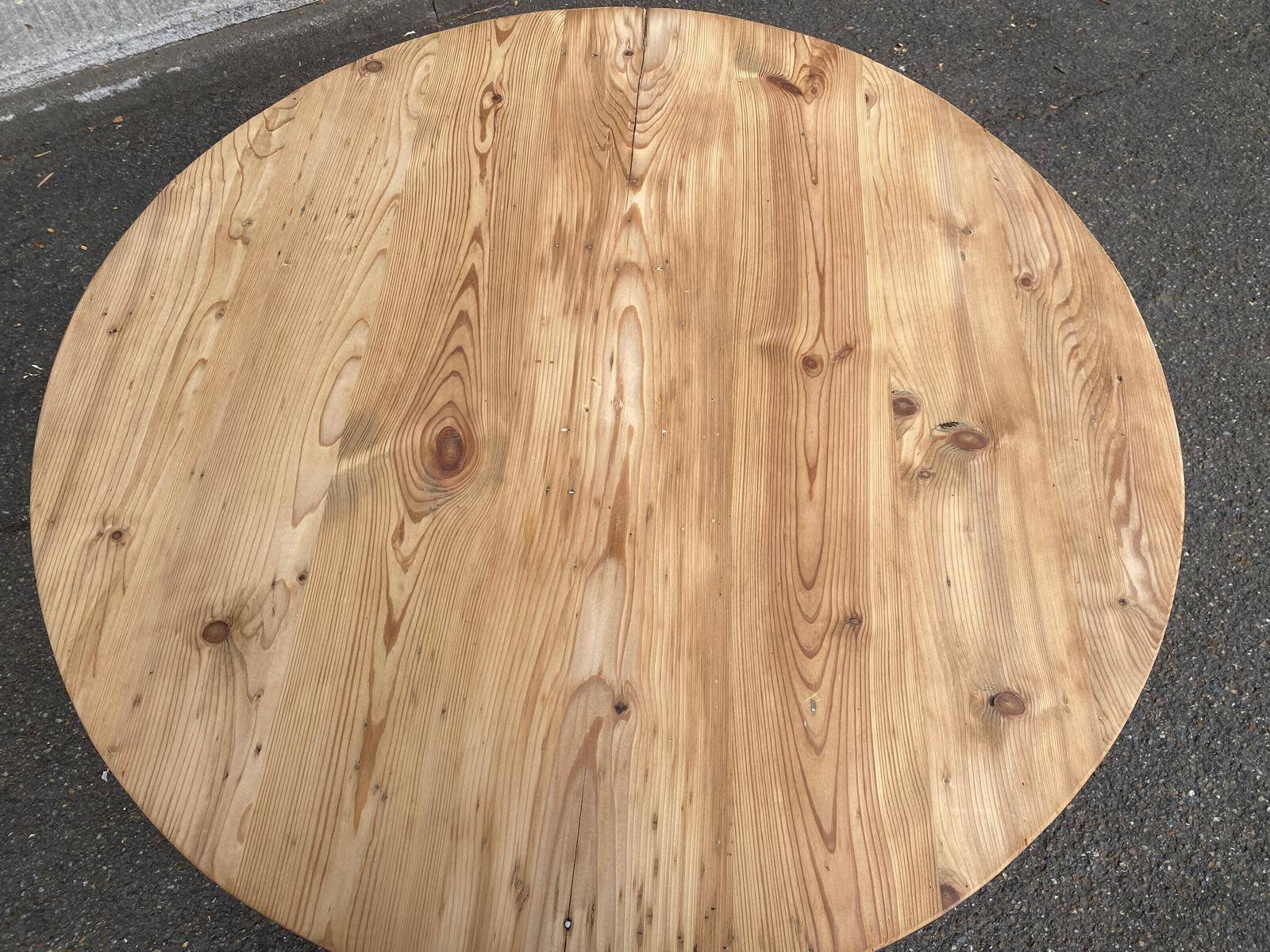 Round stripped solid pine kitchen table 98cm