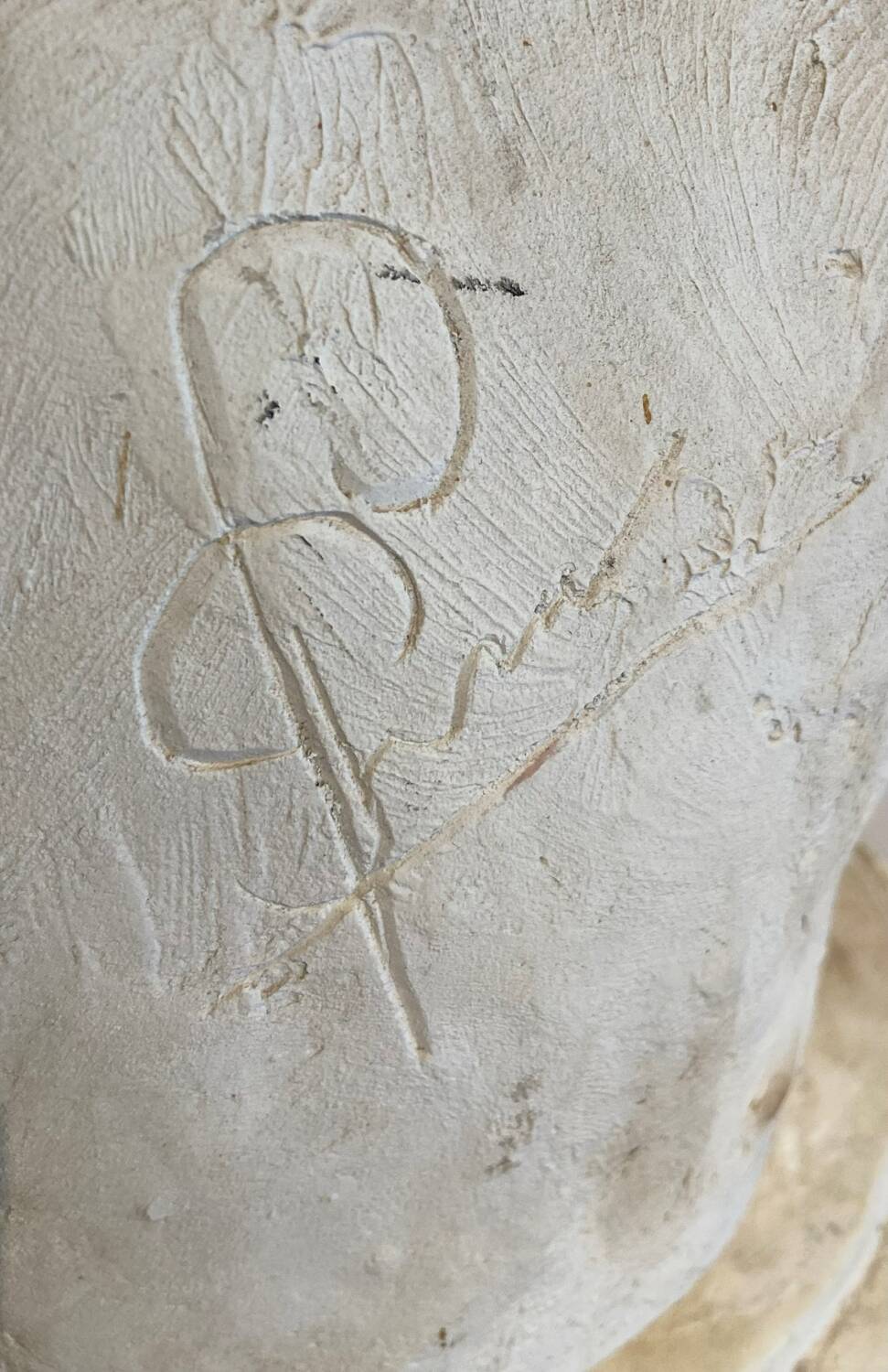 Very large Stucco head of a Roman figure