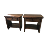 Pair of elm bedside tables