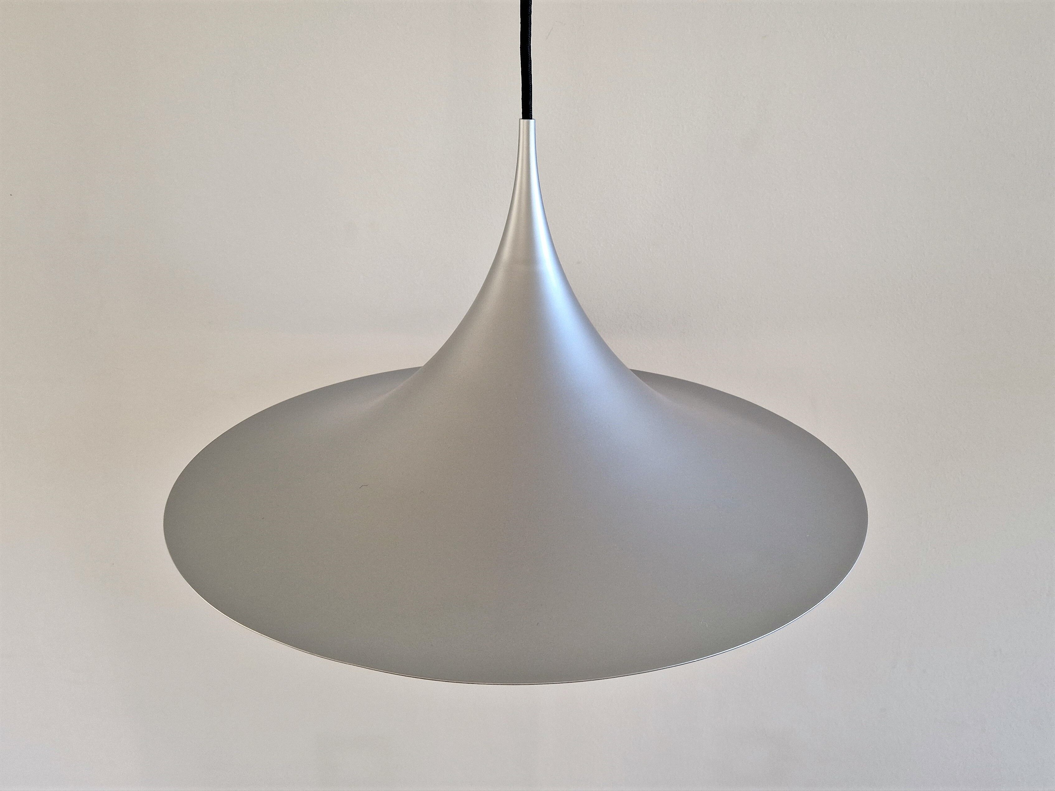 Silver colored Semi pendant lamp by Bonderup & Torsten Thorup for F&M