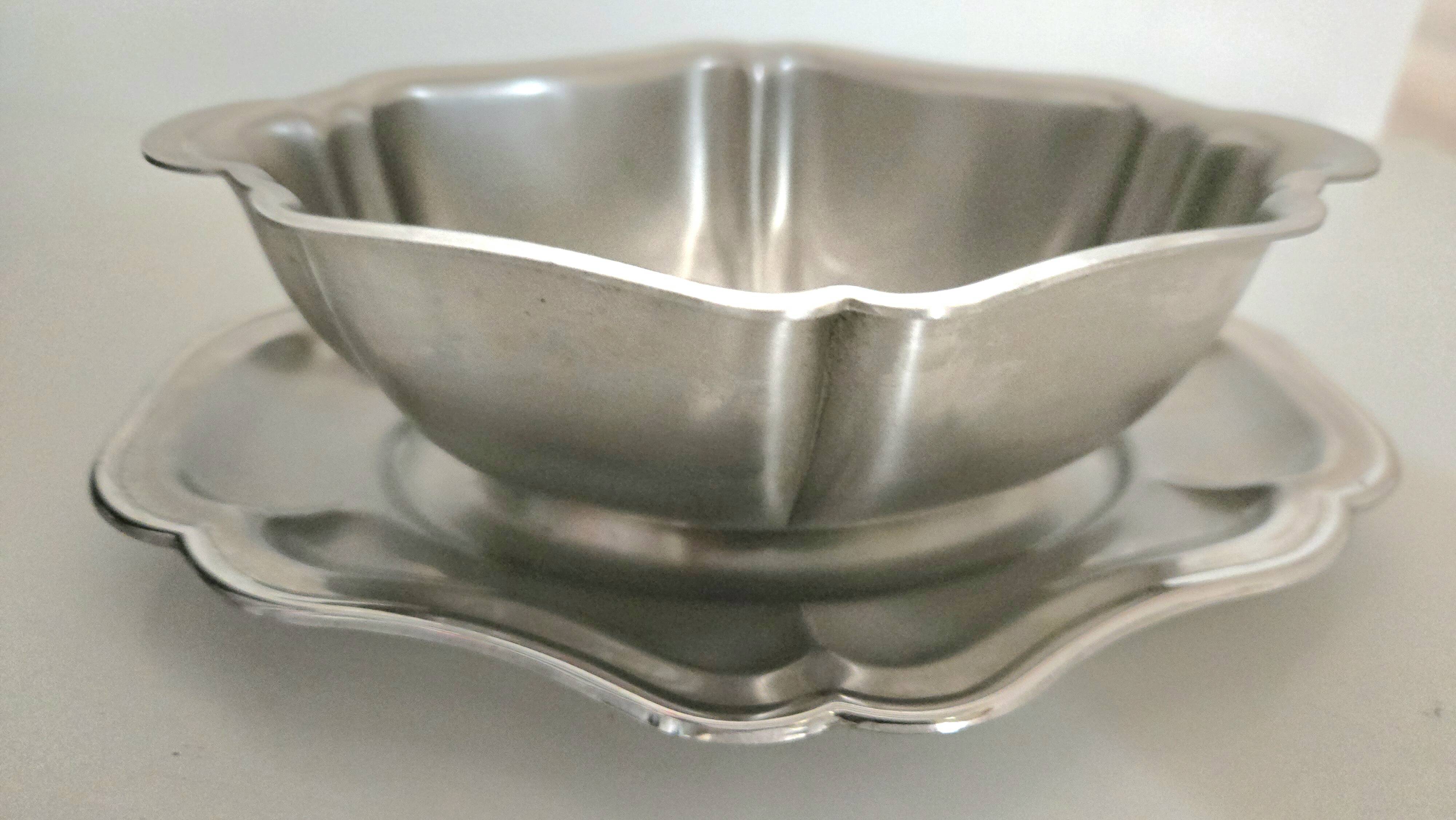 Patinated stainless steel sauceboat