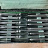 12 antique Ercuis table knives in silver metal