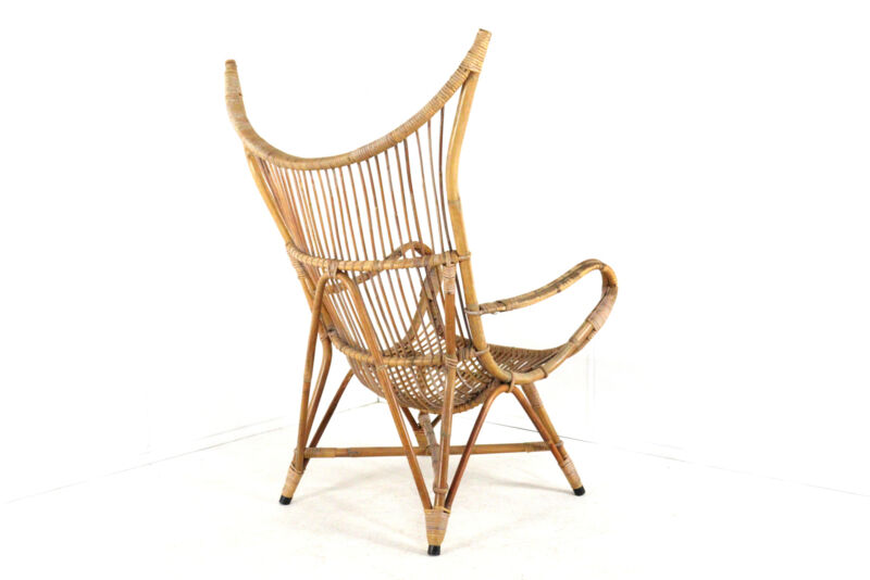 Rattan Armchair XL - mid century modern - japandi - very rare model
