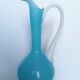 Blue opaline ewer or vase