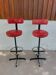 pair of high stools, leather, vintage, industrial