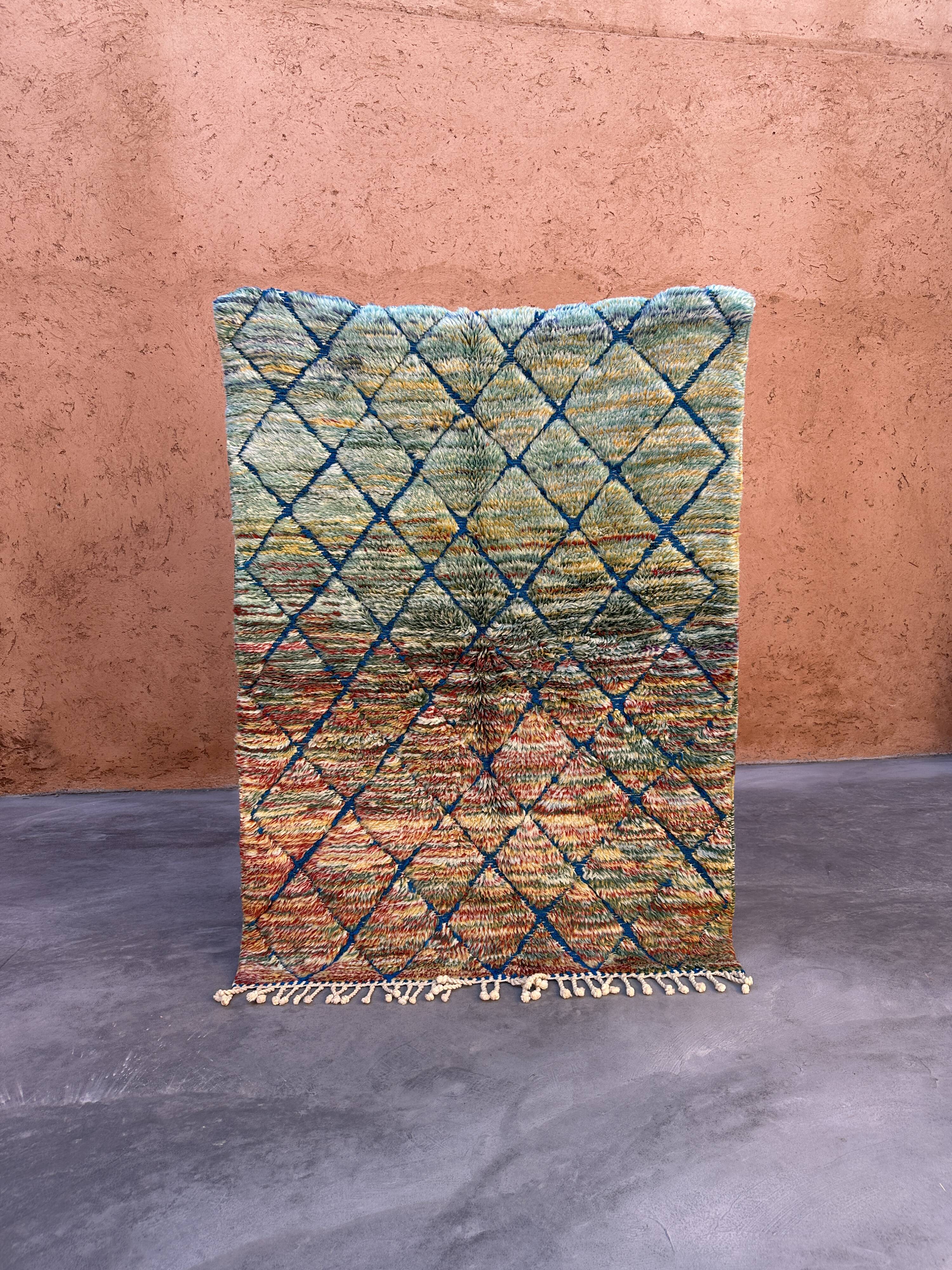 Moroccan rug Beni M'Rirt blue - 128 x 174 cm