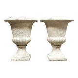 Pair of large Medici vases in reconstituted stone, early 20th century