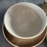 Pitcher and two Longchamp stoneware cups