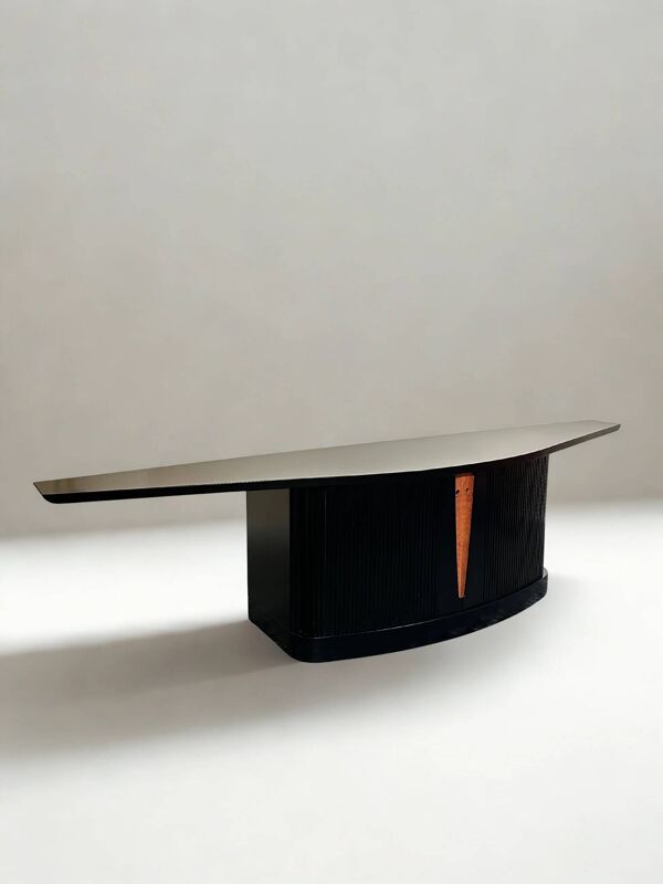 Buffet de style Art Déco noir des années 80