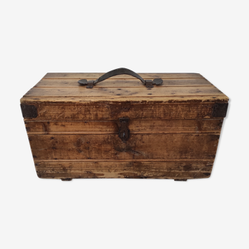 Old wooden workshop box