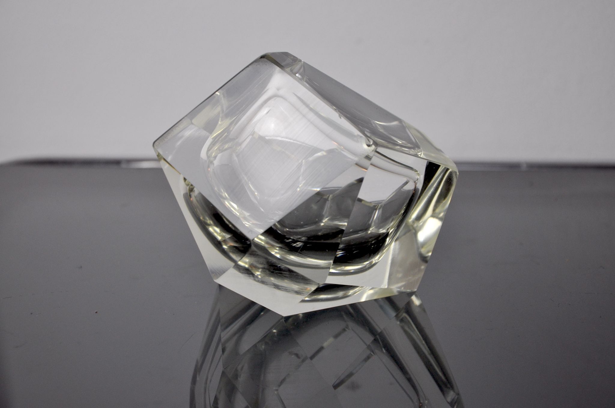 Ashtray by flavio Poli for seguso, sommerso glass, Murano, Italy, 1960