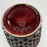 Burgundy ceramic planter