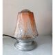 Lampe globe art décor verre moulé rose et dorure
