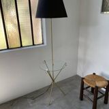 Adnet brass floor lamp with loops