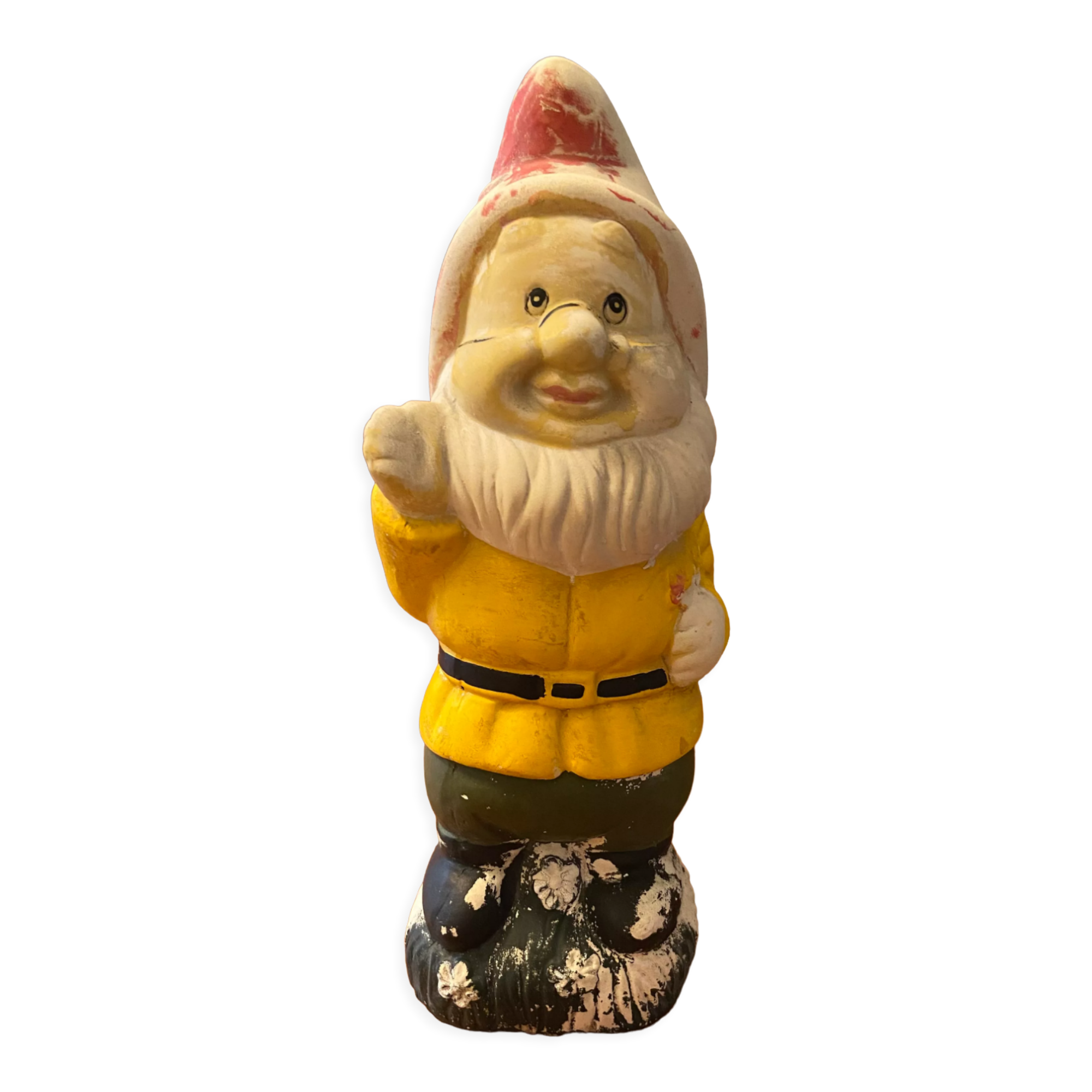Ancient terracotta garden gnome