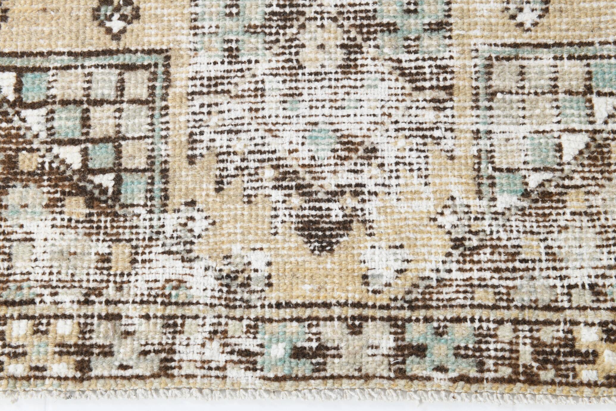 3x6 Shades Of Beige & Brown Classic Vintage Rug, 104x174Cm SK 17854