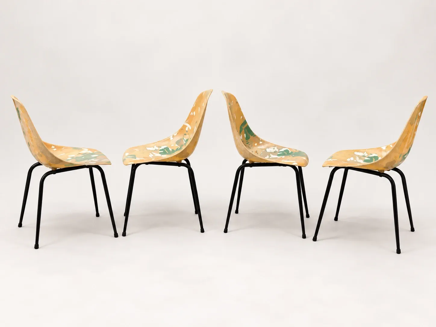 Set of 4 chairs La Cigogne by René-Jean Caillette – 1950s/60s