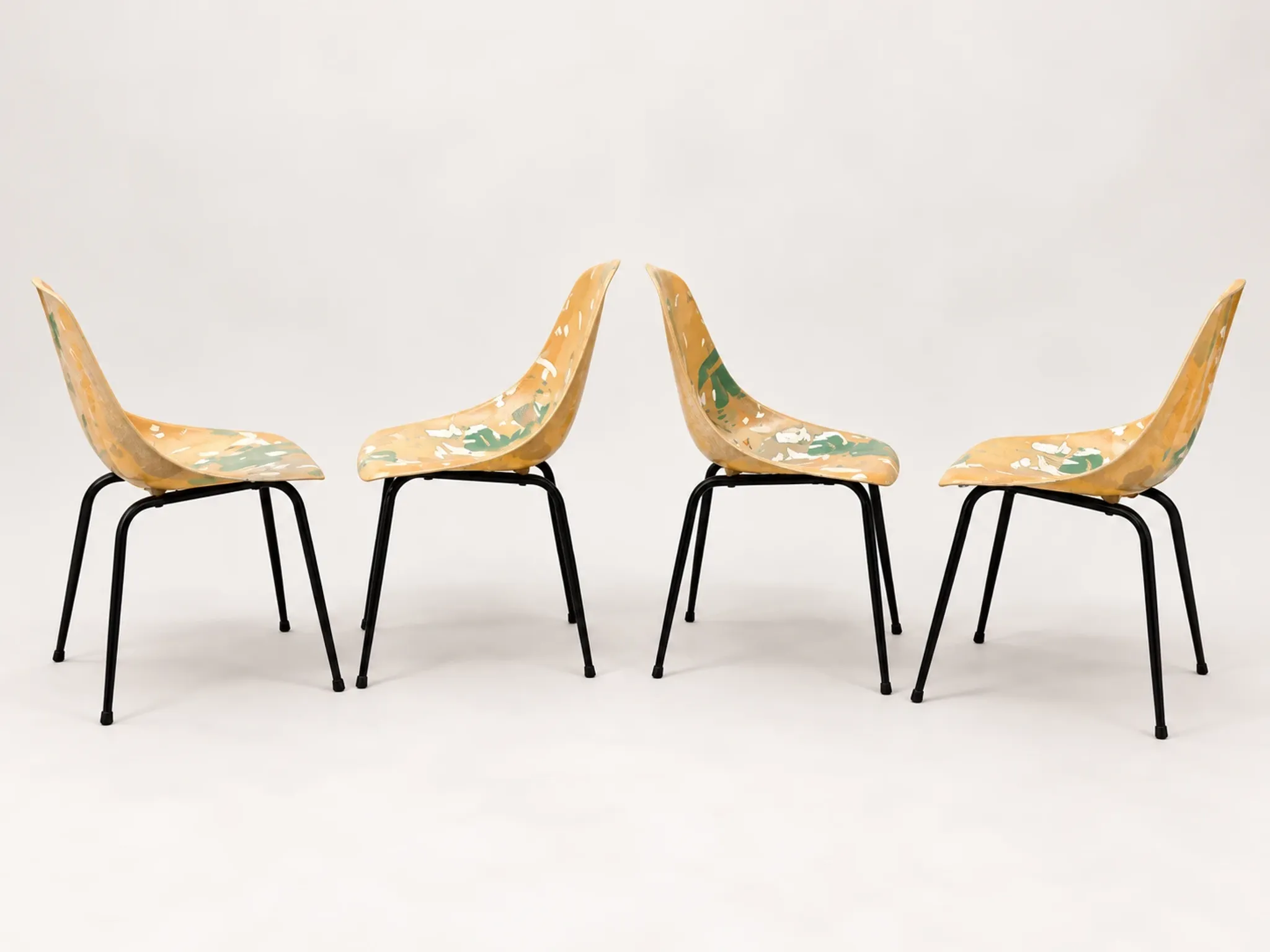 Set of 4 chairs La Cigogne by René-Jean Caillette – 1950s/60s