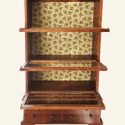 Globe-Wernicke display cabinet in walnut, 3 modules and drawer.
