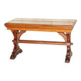 Table de bibliothèque victorienne gothique en chêne ancien