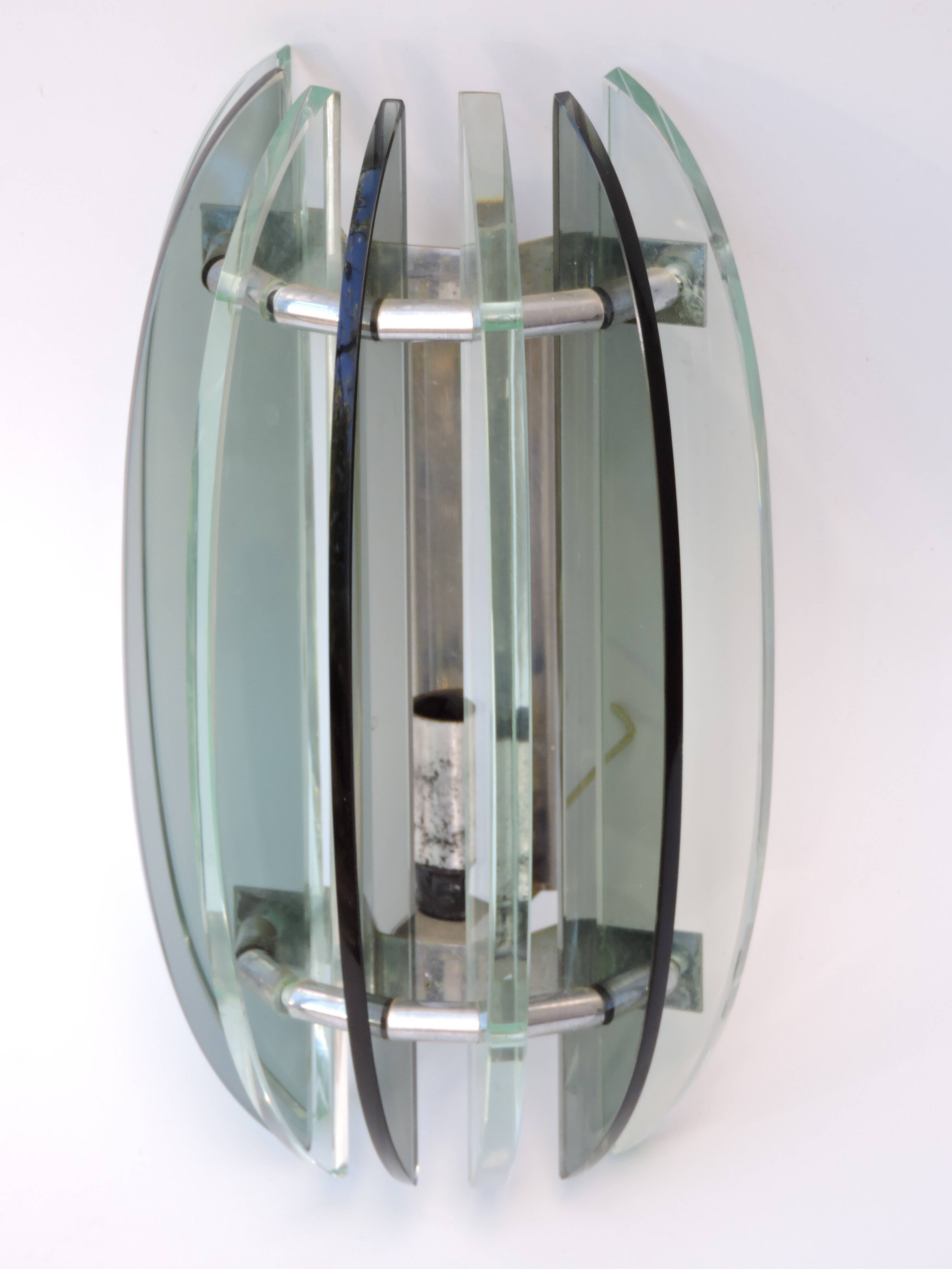 Vintage glass wall lamp from Veca Italy