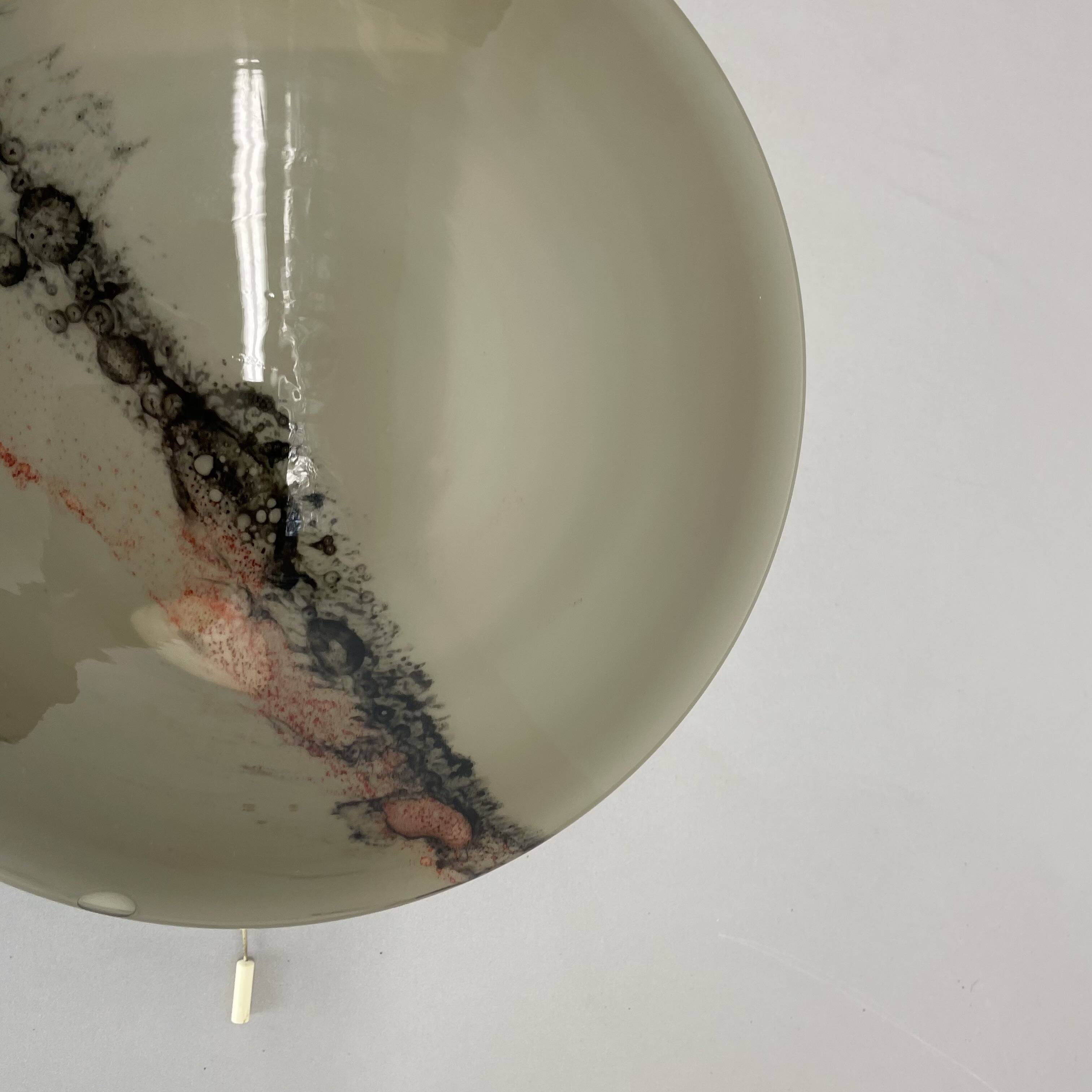 Abstract "cirrus" glass sconce wall light by peill & putzler, germany, 1980s