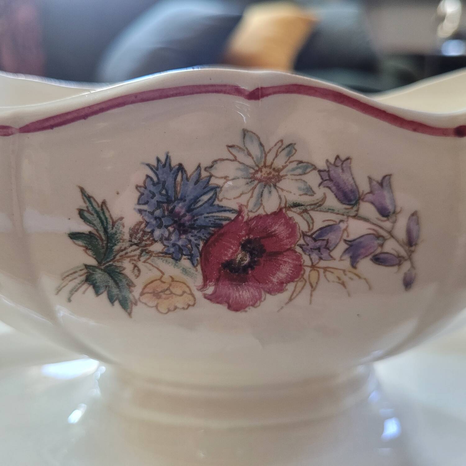 Rustic Sauce Boat Digoin Sarreguemines 1930