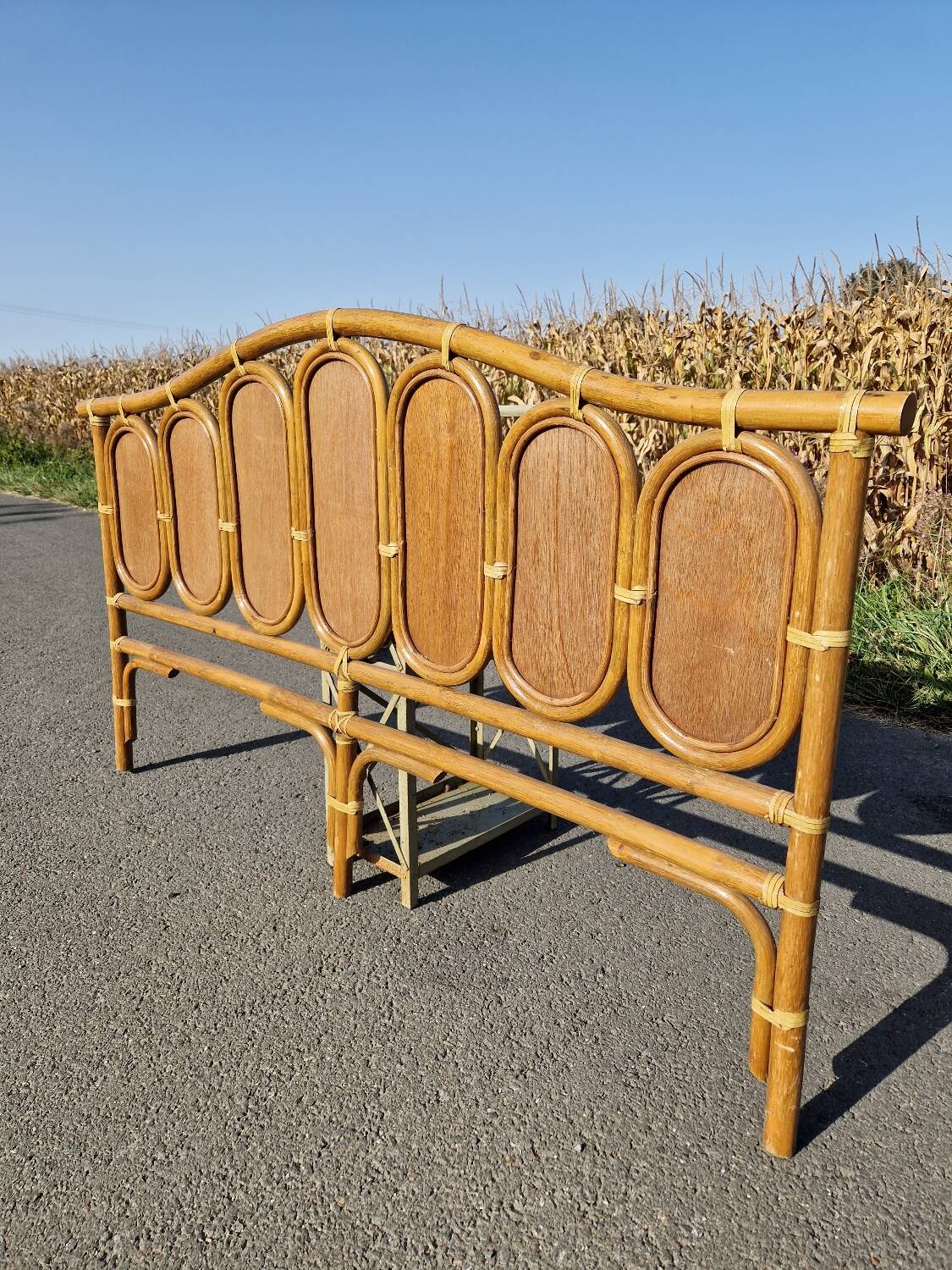 Rattan and wicker headboard