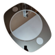Miroir vintage fumé brun ovale