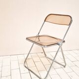 Folding chair plexiglass smoked by Giancarlo Piretti for Castelli