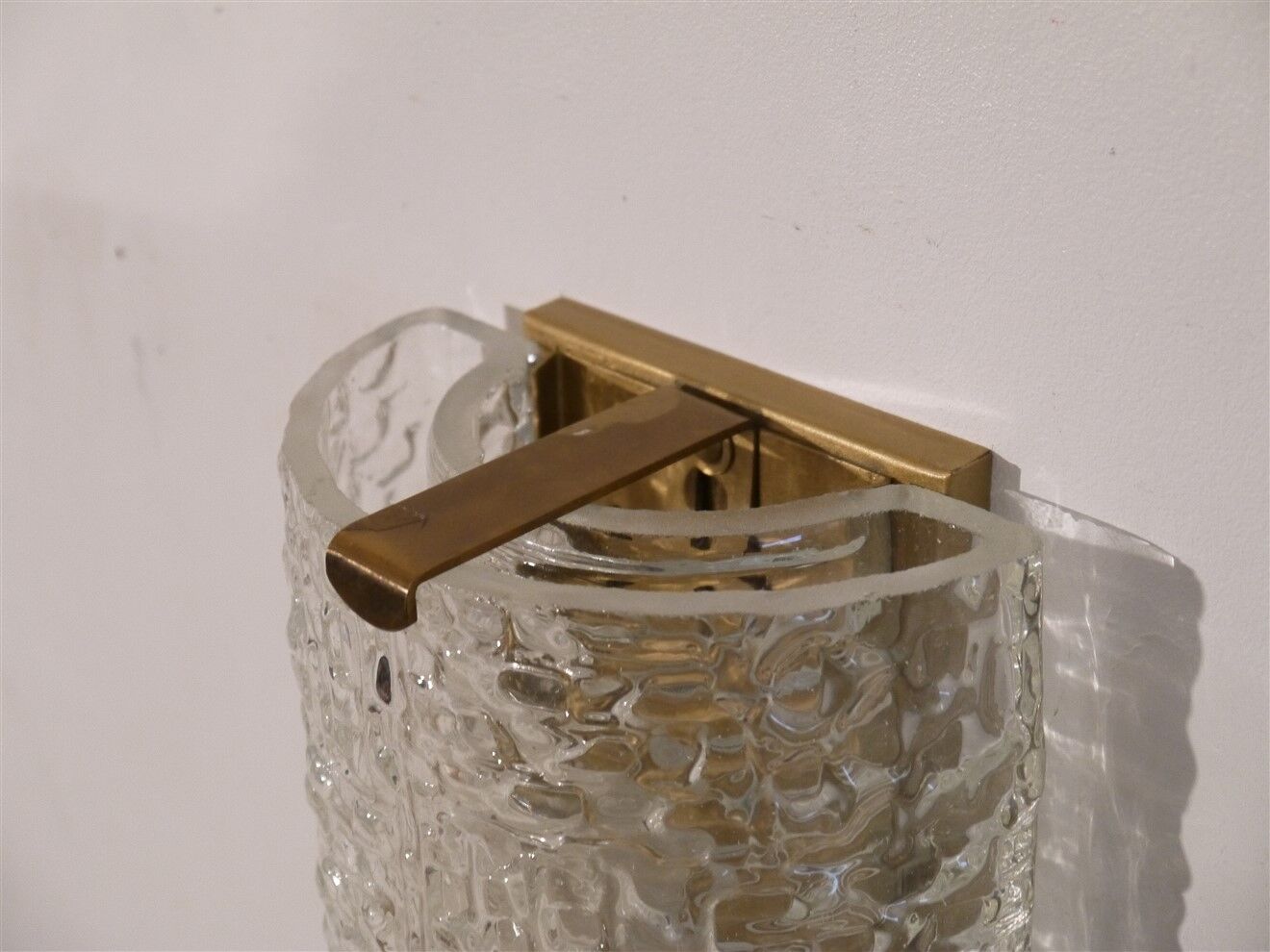 Pair of vintage Scandinavian glass sconces 1970