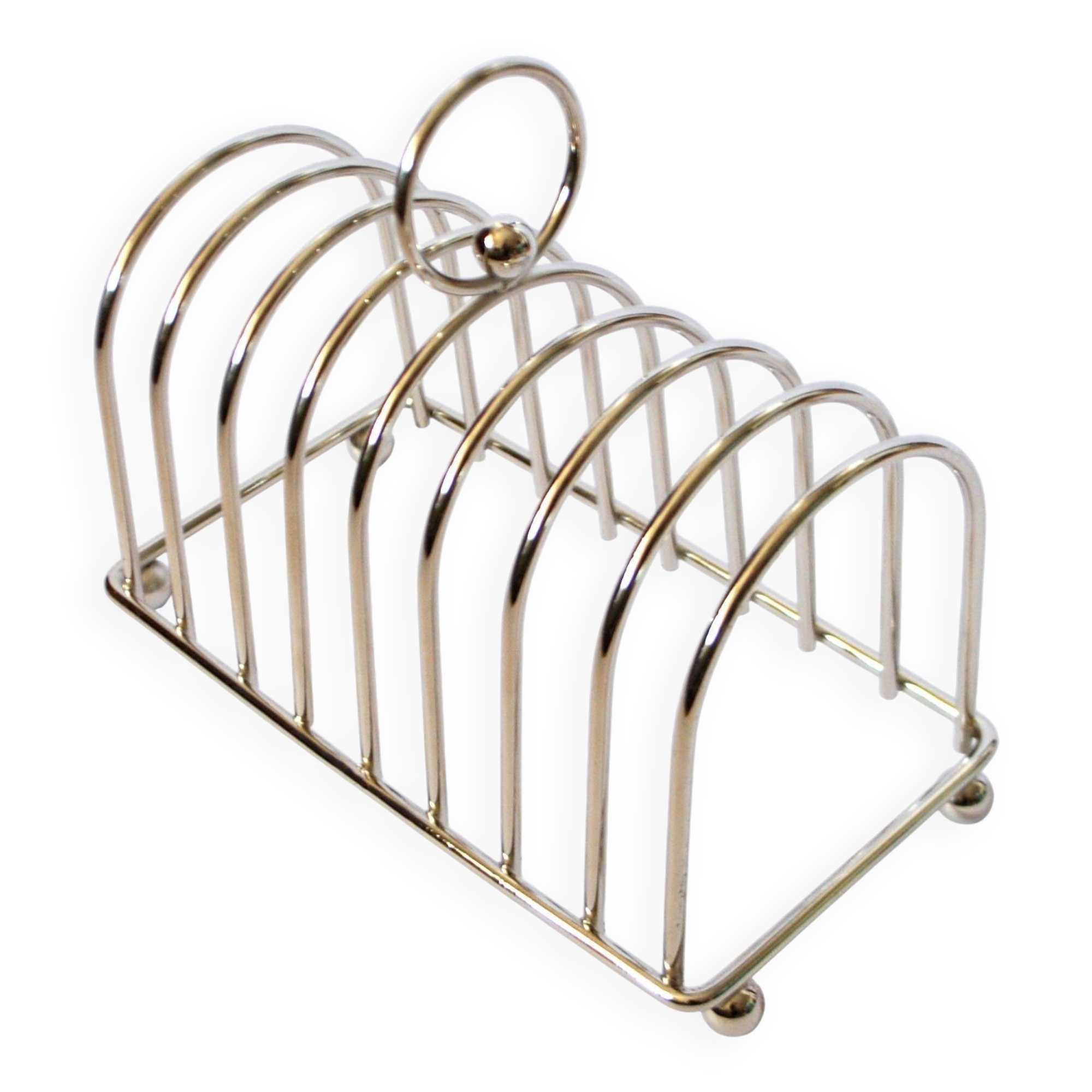 Vintage silver-plated toast rack with ball feet 1960 – Brunch Bistrot