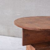 Table centrale moderniste en chêne français du milieu du siècle