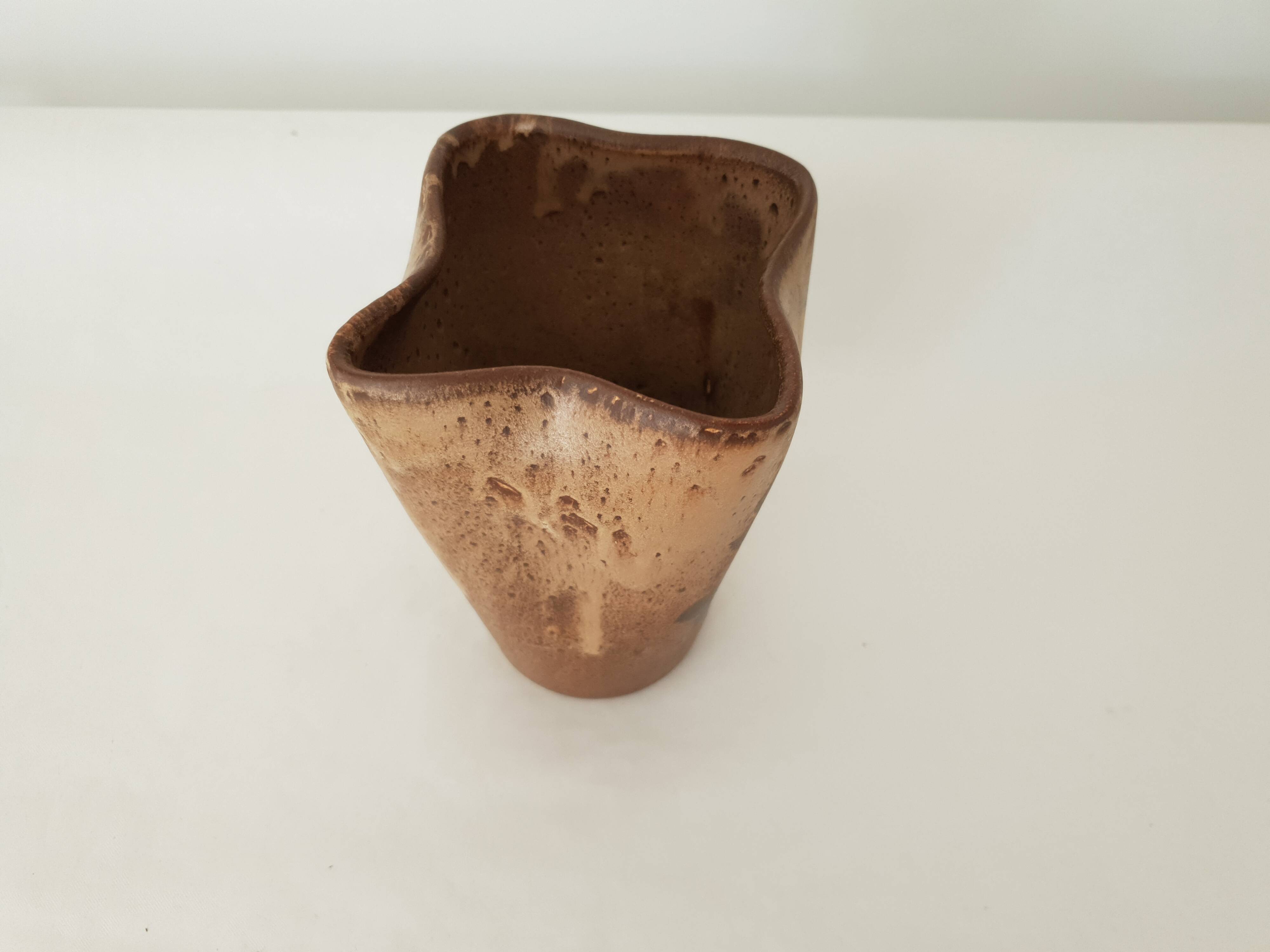 Ceramic vase with floral motif signed Vallauris