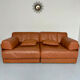 Camel leather 2-seater sofa design desede ds 76 vintage
