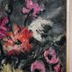 Old oil on canvas, bouquet of flowers, Montmartre style framing.