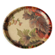 Round unbreakable plastic tray with vintage foliage