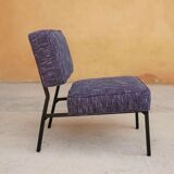 Vintage modernist metal foot armchair