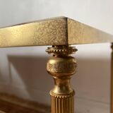 Vintage coffee table in marble and gold-tone metal