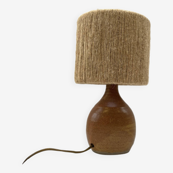 Sandstone lamp and its jute cord lampshade