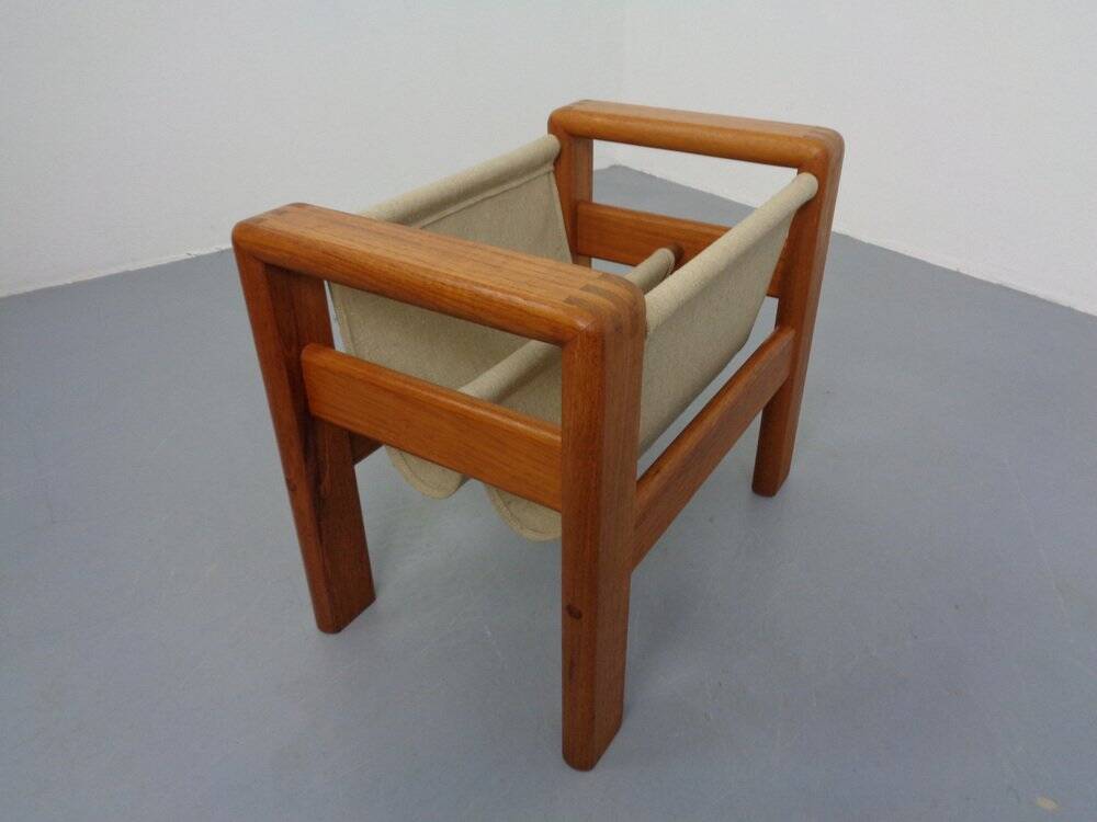 Danish Solid Teak Magazine Rack, 1960s