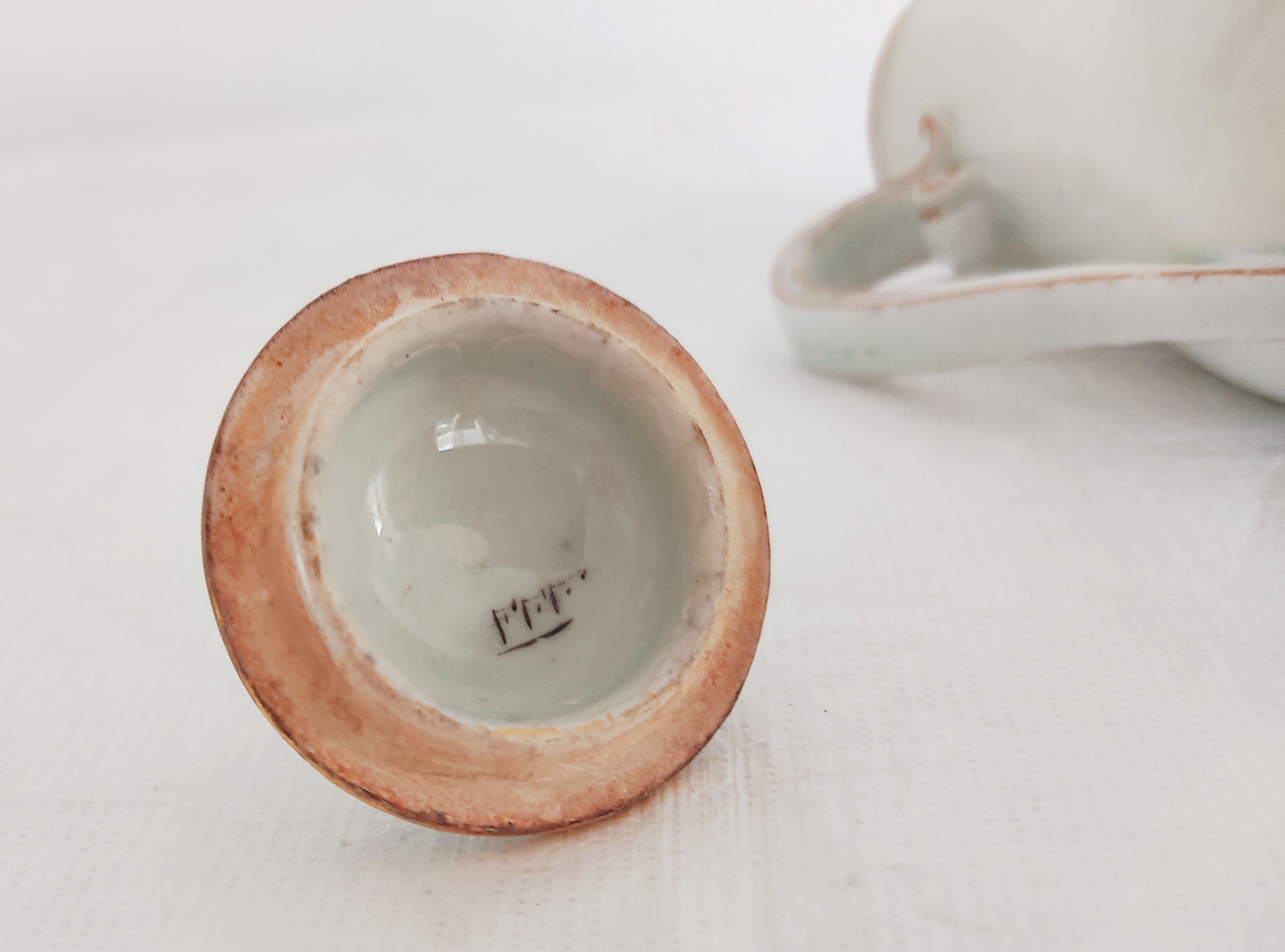 Small flower porcelain teapot, late 19th